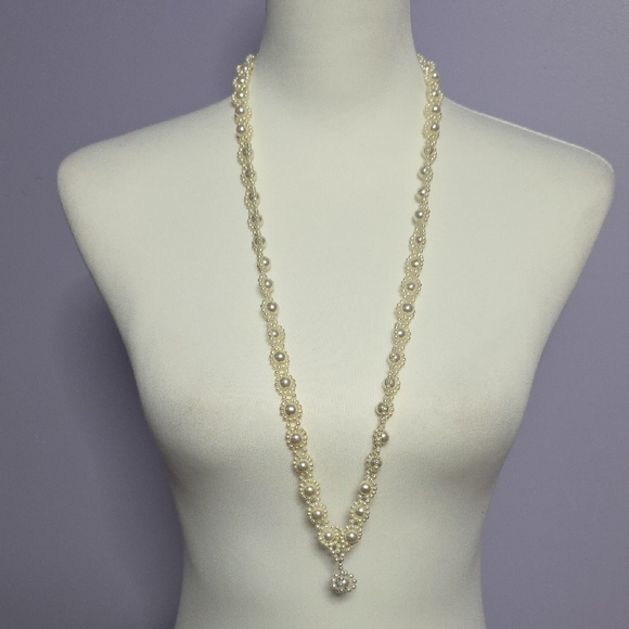 Handmade Jewelry - Elegant Handmade Pearl Necklace‎ 34"